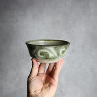 4寸安南鉢2 黒呉須釉 唐草 やちむん 陶器 榮一工房:7013155