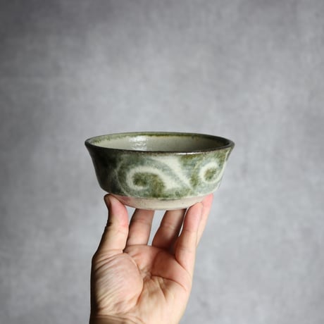 4寸安南鉢2 黒呉須釉 唐草 やちむん 陶器 榮一工房:7013155