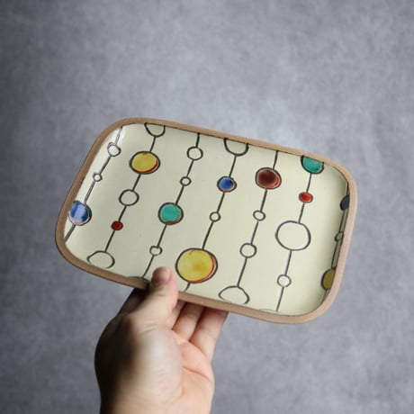 長角皿 中 赤絵 ボンボン やちむん 陶器 一翠窯:7021018