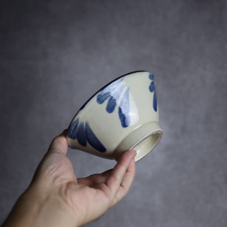 4.5寸マカイ1S 呉須釉 葉紋 やちむん 陶器 いずみ窯 島袋工房:7028040