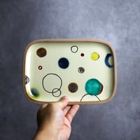 長角皿 中 赤絵 プリズム やちむん 陶器 一翠窯:7021018