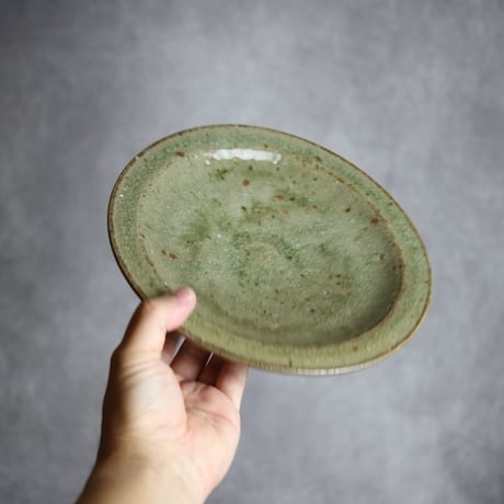 7寸皿S1 灰釉 やちむん 陶器 仁陶器工房:7023006