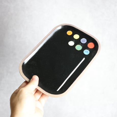 長角皿中 パレット やちむん 陶器 一翠窯:7021002
