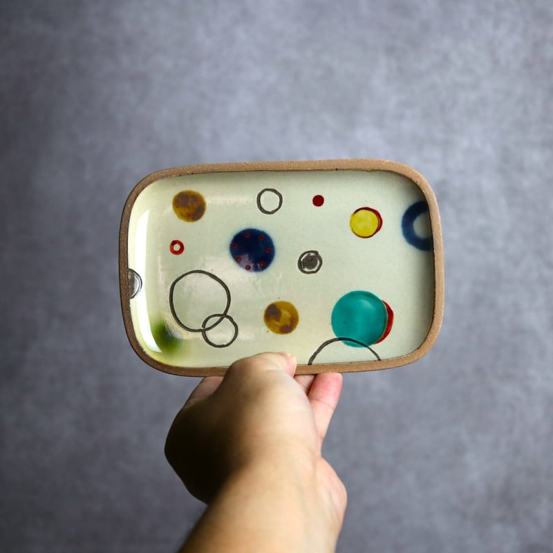 長角皿 小 赤絵 プリズム やちむん 陶器 一翠窯:7021017 | MADE IN OKI