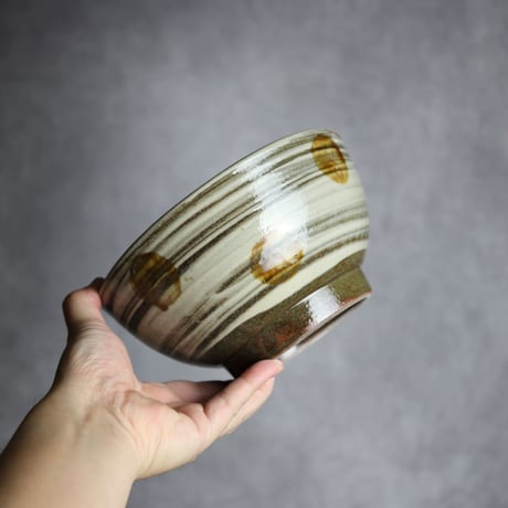 6寸鉢S2 飴釉 点打 刷毛目 やちむん 陶器 北窯 松田米司工房:7003036