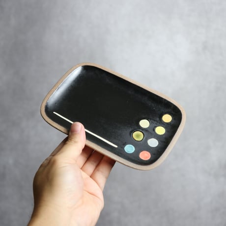 長角皿 小 パレット やちむん 陶器 一翠窯:7021001