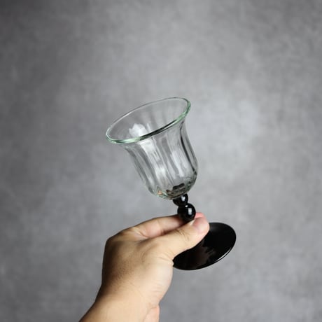 琉球ガラス　縦モールワイングラス ツートン  工房glass32　7105002