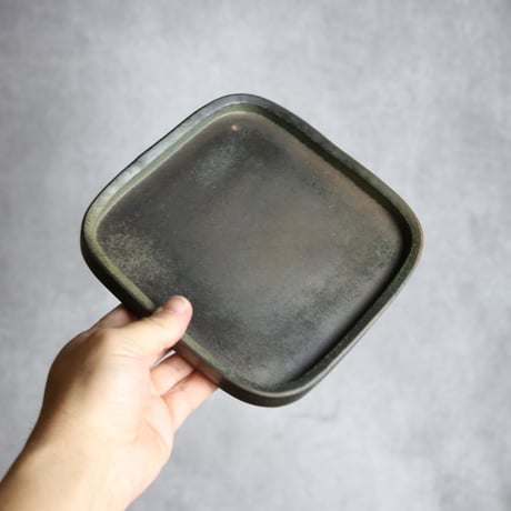 四方皿1 やちむん 陶器 南蛮焼知念窯 :7209004