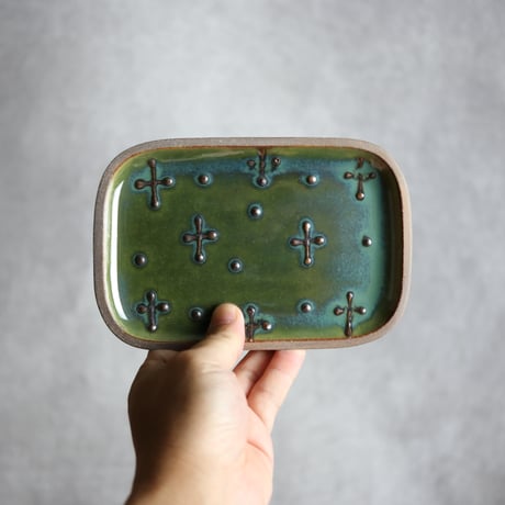 長角皿 小 クリオネ オーグスヤー やちむん 陶器 一翠窯:7021001