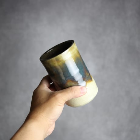 4寸筒1 緑釉 掛釉 やちむん 陶器 北窯 松田共司工房:7004049