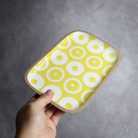 長角皿 中 ヘゴ 黃 やちむん 陶器 一翠窯:7021002