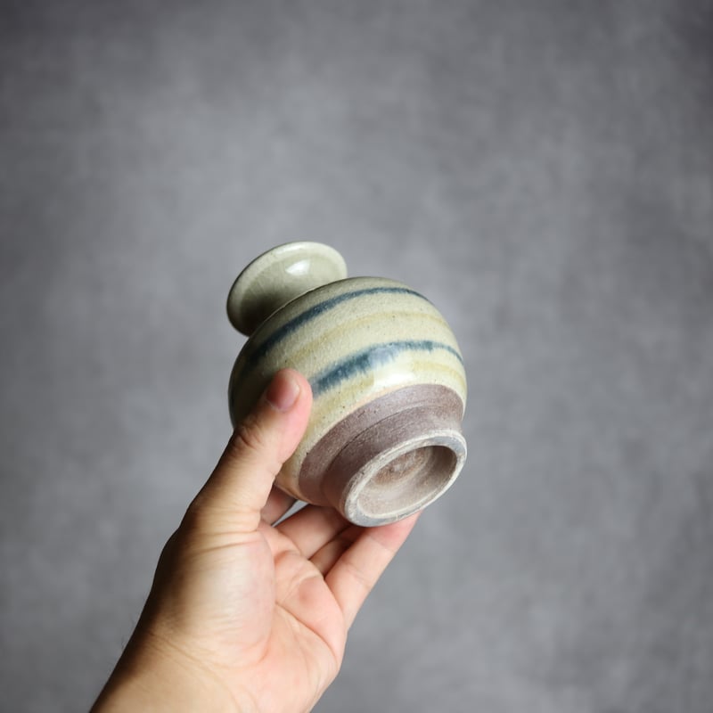 油壺中1 飴 呉須釉 線描 やちむん 陶器 北窯 松田共司工房:7004052