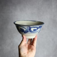 5寸マカイ1 呉須釉 唐草 やちむん 陶器 榮一工房:7013038