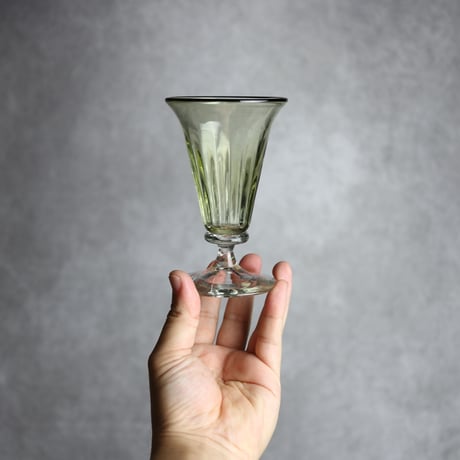 琉球ガラス ヴィンテージ食前酒グラス 茶  工房glass32：7105022