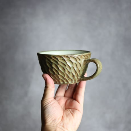 スープマグS1 ナッツ グリーン やちむん 陶器 nagaremo:7008031