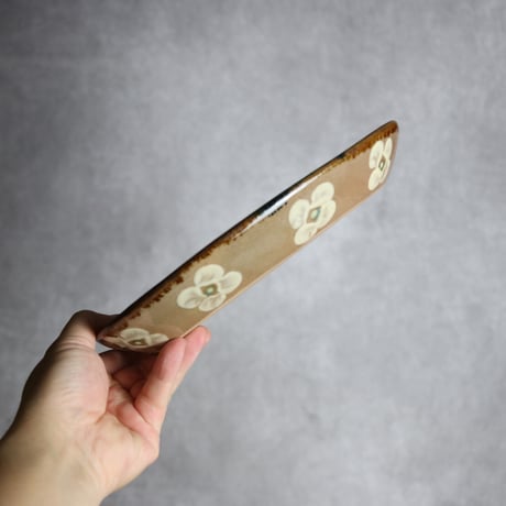 オーバル皿3 ライン紋 やちむん 陶器 エドメ陶房:7201002