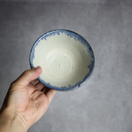 4寸マカイ5 呉須釉 唐草 やちむん 陶器 榮一工房:7013034