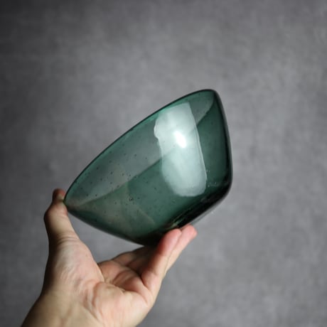 気泡ボウル小 グリーン 琉球ガラス ガラス工房 清天:7102041