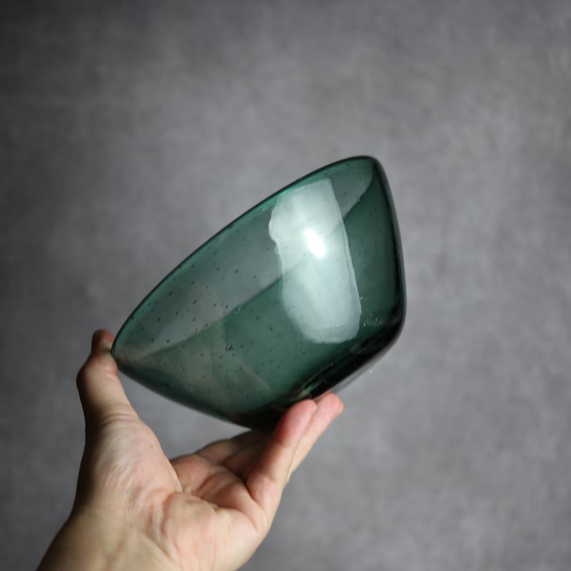 気泡ボウル小 グリーン 琉球ガラス ガラス工房 清天:7102041 | MADE IN