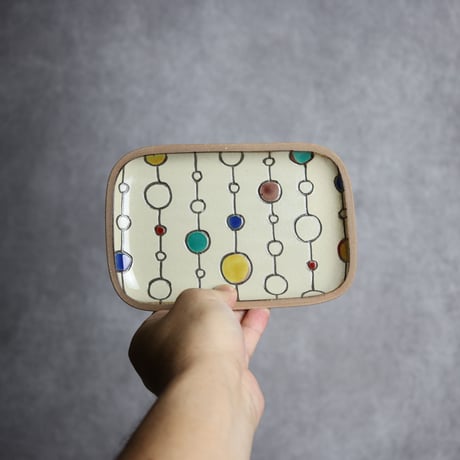 長角皿 小 赤絵 ボンボン やちむん 陶器 一翠窯:7021017