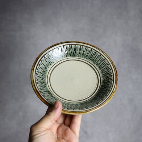 5寸皿1 呉須釉 飛鉋 やちむん 陶器 百草陶房 : 7032005