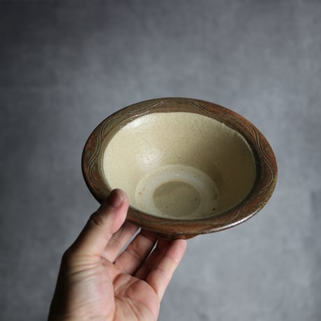 5寸ワンブー3 櫛掻 やちむん 陶器 北窯 宮城正享工房:7005018