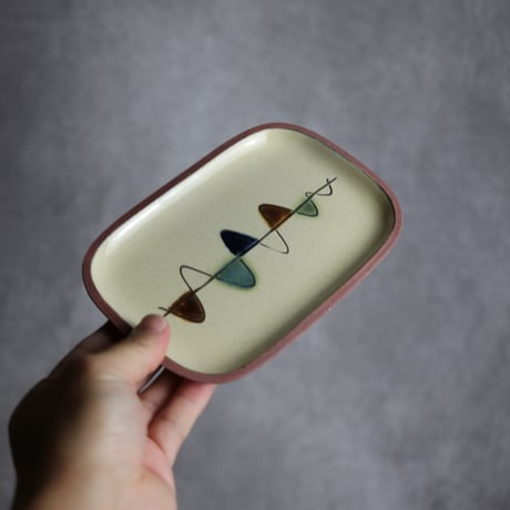 長角皿 小 ゆらぎ やちむん 陶器 一翠窯:7021001