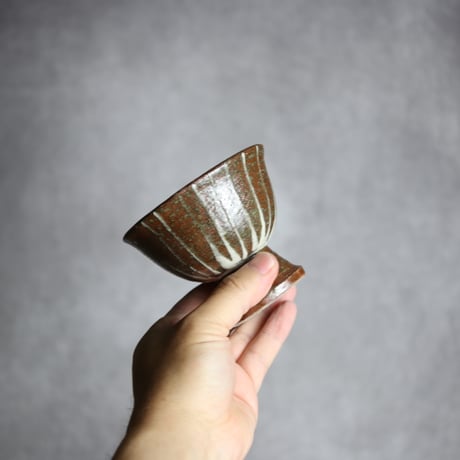 3寸 高杯鉢1 イッチン ライン やちむん 陶器 榮一工房:7013169