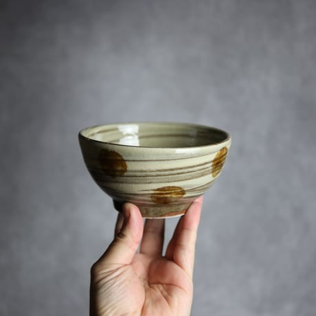 4寸鉢S2 飴釉 点打 刷毛目 やちむん 陶器 北窯 松田米司工房:7003034