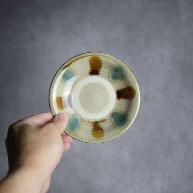 4寸皿S1 三彩 点打 やちむん 陶器 北窯 松田米司工房:7003002 | MADE IN