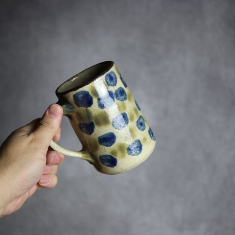 ビアマグ1S 呉須 緑釉 点打 やちむん 陶器 北窯 松田共司工房:7004028
