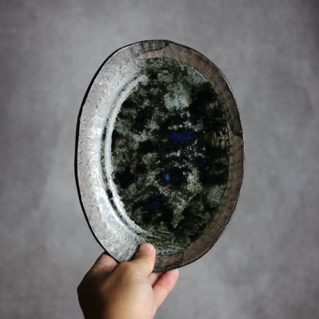 オーバルリム皿S1 孔雀 やちむん 陶器 sui:7022056