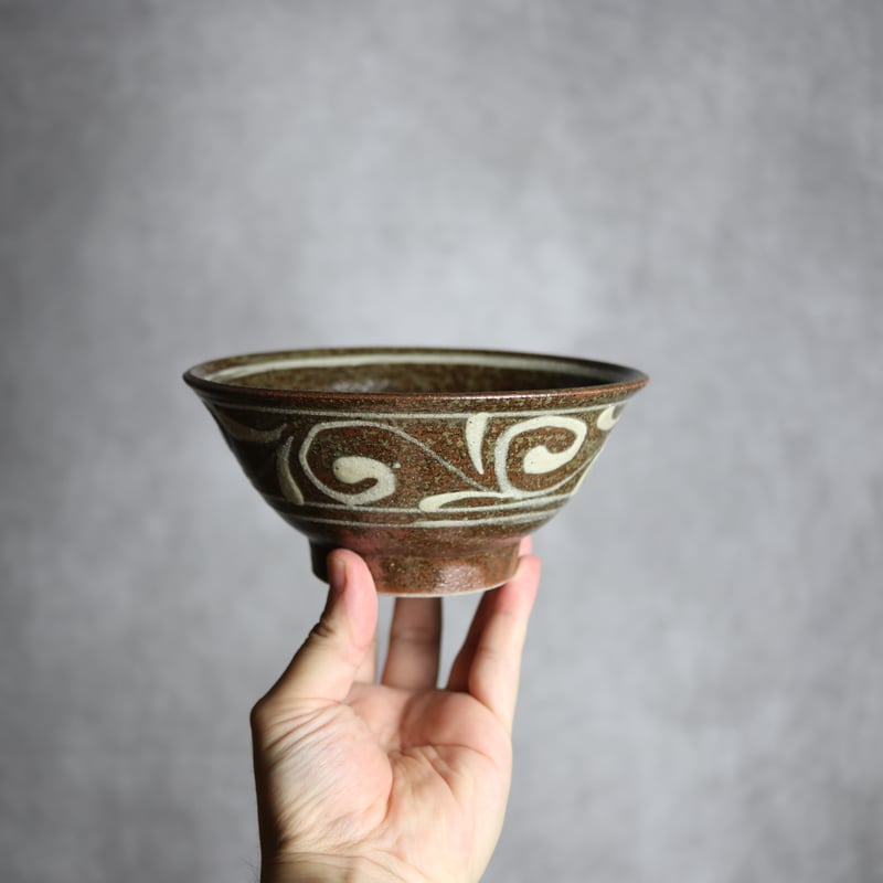 5寸マカイ1 イッチン 唐草 やちむん 陶器 榮一工房:7013038 | MADE IN