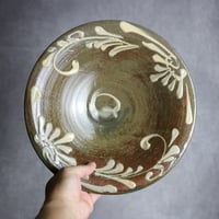 9寸皿2 イッチン 菊花唐草 やちむん 陶器 北窯 宮城正享工房:7005009 ※重い