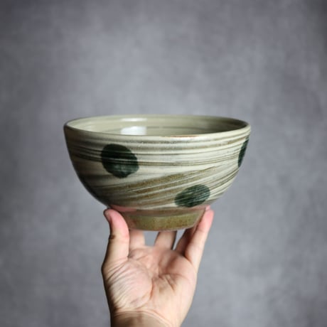 6寸鉢S3 呉須釉 点打 刷毛目 やちむん 陶器 北窯 松田米司工房:7003036