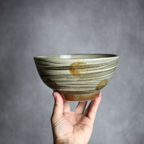6寸鉢S3 飴釉 点打 刷毛目 やちむん 陶器 北窯 松田米司工房:7003036