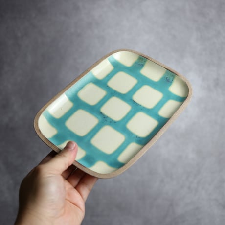 長角皿中 ソーダ やちむん 陶器 一翠窯:7021002