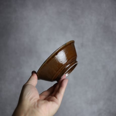 4寸安南鉢S2 飴 呉須釉 点打 やちむん 陶器 北窯 松田米司工房:7003033