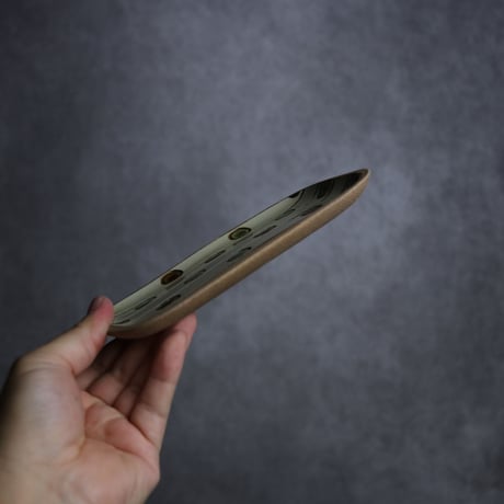 長角皿 小 ガーランド マル やちむん 陶器 一翠窯:7021001