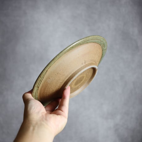 7寸皿S1 灰釉 やちむん 陶器 仁陶器工房:7023006