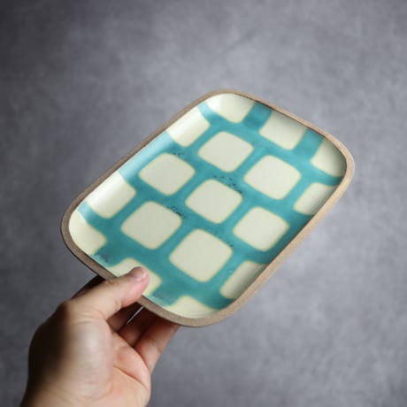 長角皿中 ソーダ やちむん 陶器 一翠窯:7021002