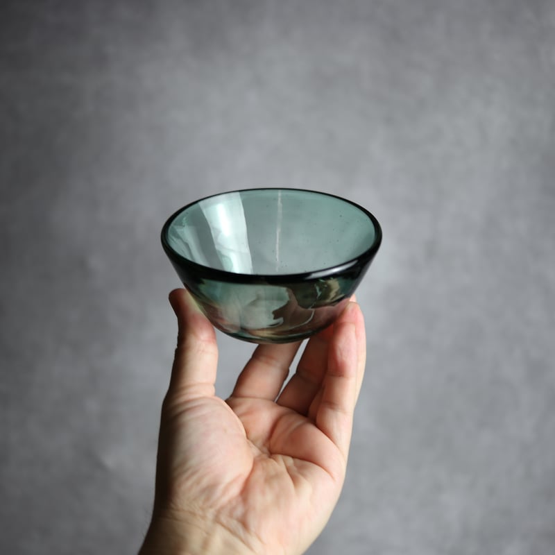 ノーマルボウル 小 グリーン 琉球ガラス 工房清天:7102035