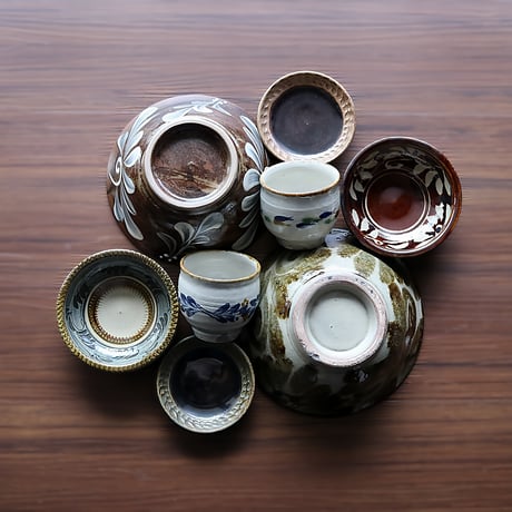 沖縄 やちむん 豆皿set 新品☻ きら星工房&海花音工房＆玉城焼 やちむん 民藝 壺屋焼 陶藝玉城8寸皿 飛鉋 : おまめ - 通販