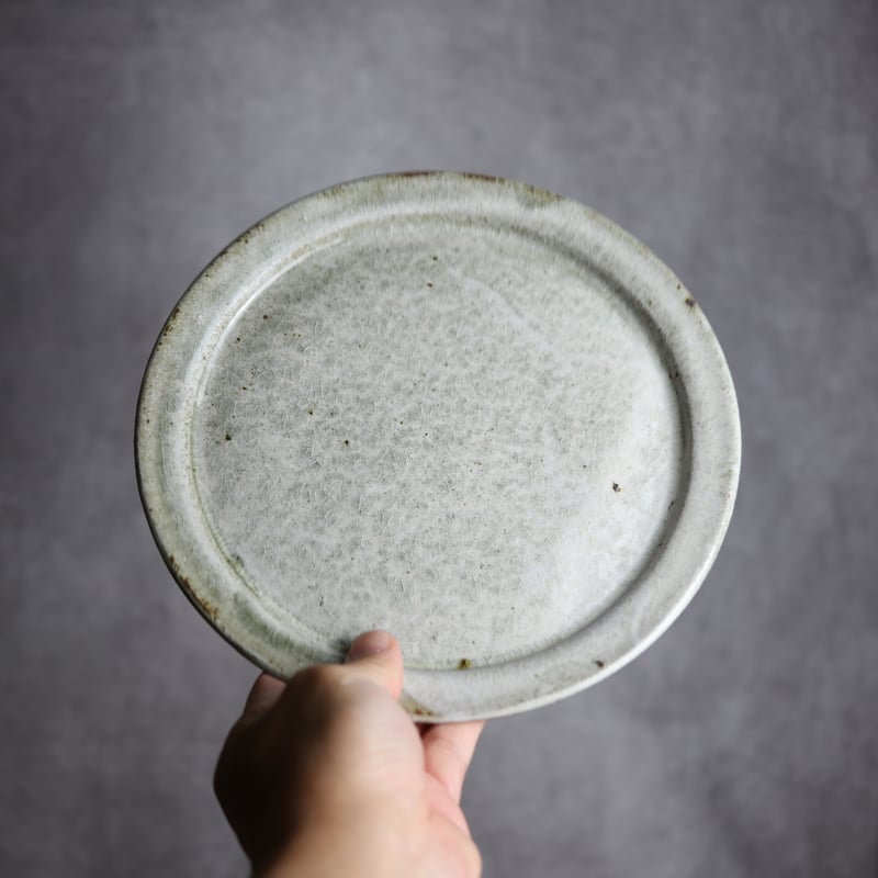 7寸リム平皿1 白 やちむん 陶器 森製陶所:7207003 | MADE IN OKINAWA