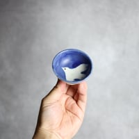 ぐい呑S1 呉須釉 鳥 やちむん 陶器 拓美窯:7203028