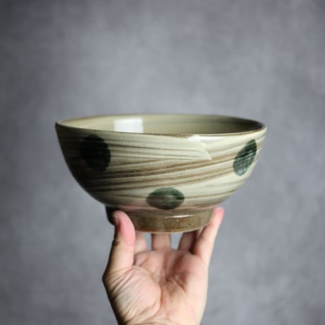 6寸鉢S2 呉須釉 点打 刷毛目 やちむん 陶器 北窯 松田米司工房:7003036