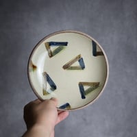 ちゃんぷるー皿小1 櫛目三角 やちむん 陶器 一翠窯:7021014