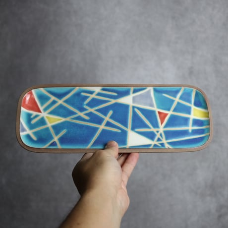長角皿 長 トニー やちむん 陶器 一翠窯:7021004