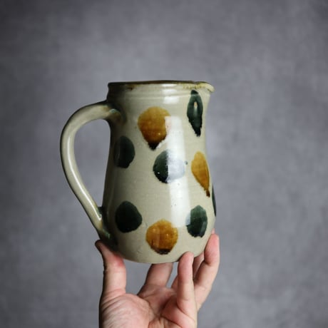 5寸ピッチャーS1 飴 呉須釉 点打 やちむん 陶器 北窯 松田米司工房:7003041