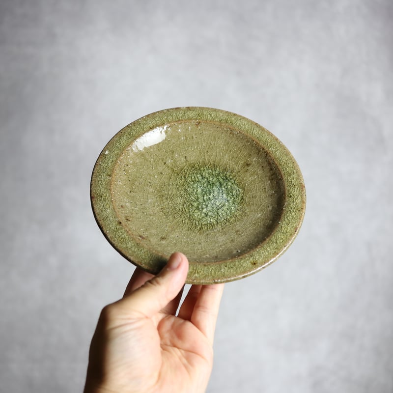 5寸リム皿4 灰釉 やちむん 陶器 仁陶器工房:7023016 | MADE IN OKINA